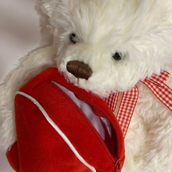 Hallmark White Bear With Red Velvet Zipper Gift Pouch Valentines Love Gift 6X 5 - Picture 15 of 16